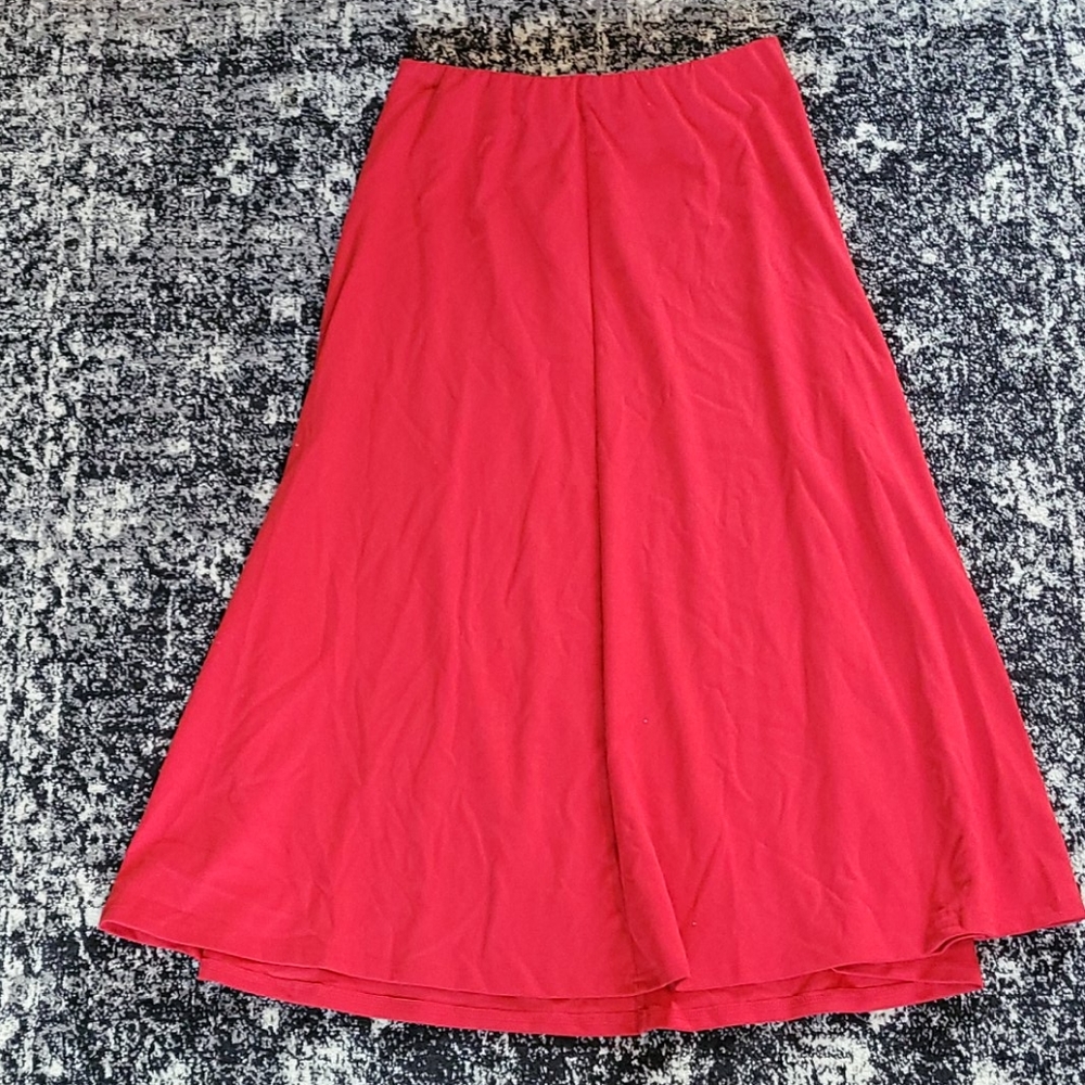 Red maxi skirt